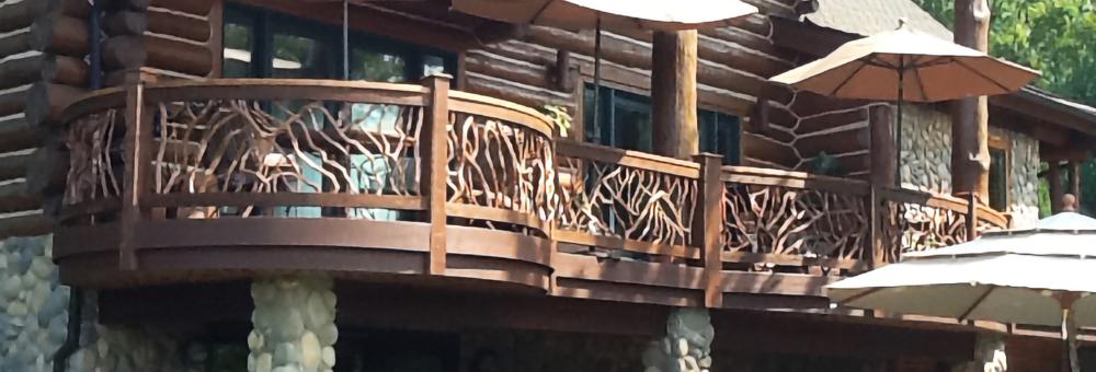 He makes handrails out of branches from mountain laurel &ndash; and the occasional rhododendron.