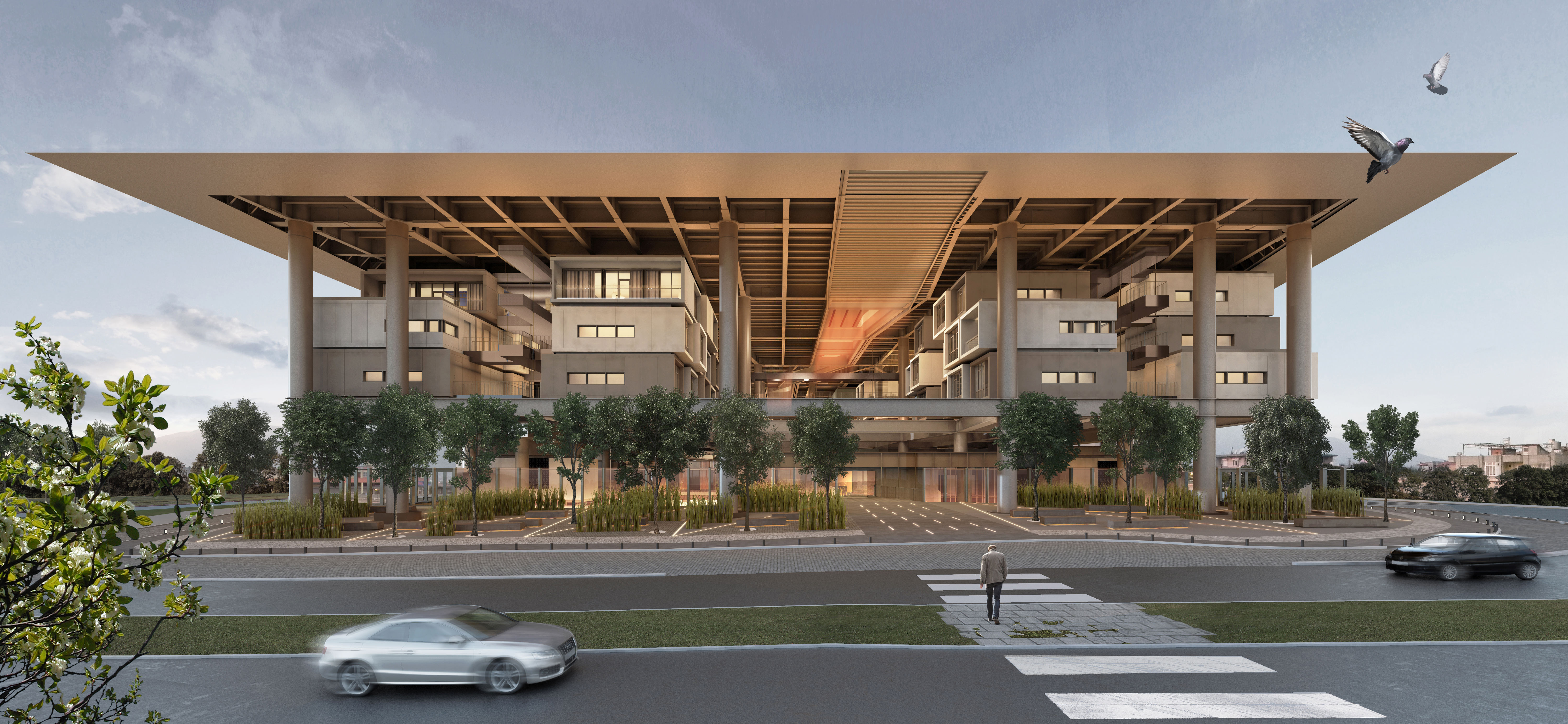 Turkish craftsmen dug and drilled by hand 22 meters down, to set pilings of steel filled with concrete, carefully sited among the artifacts. Now there’s an open-air museum, open to the public on the lowest level, with the hotel atop.