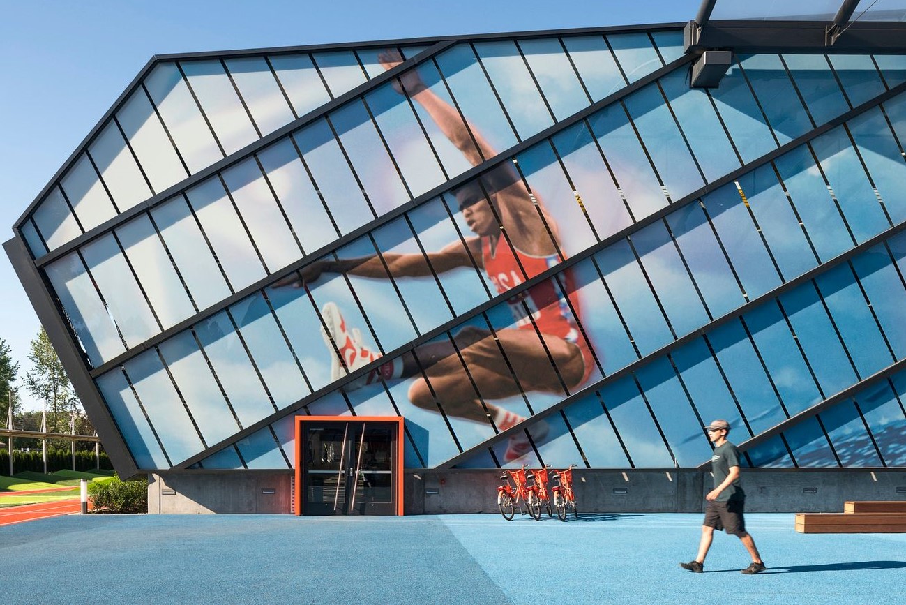 It’s four stories and 409,000 square feet of space, and designed not just to reinforce the Nike brand, but to serve its employees and their offspring.